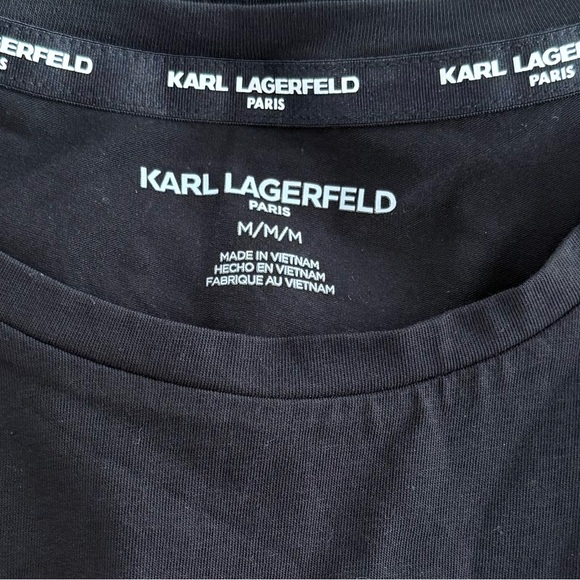 Karl Lagerfeld Paris Black Short Sleeve Choupette Cat Tee Shirt NWT Size M - Picture 5 of 5